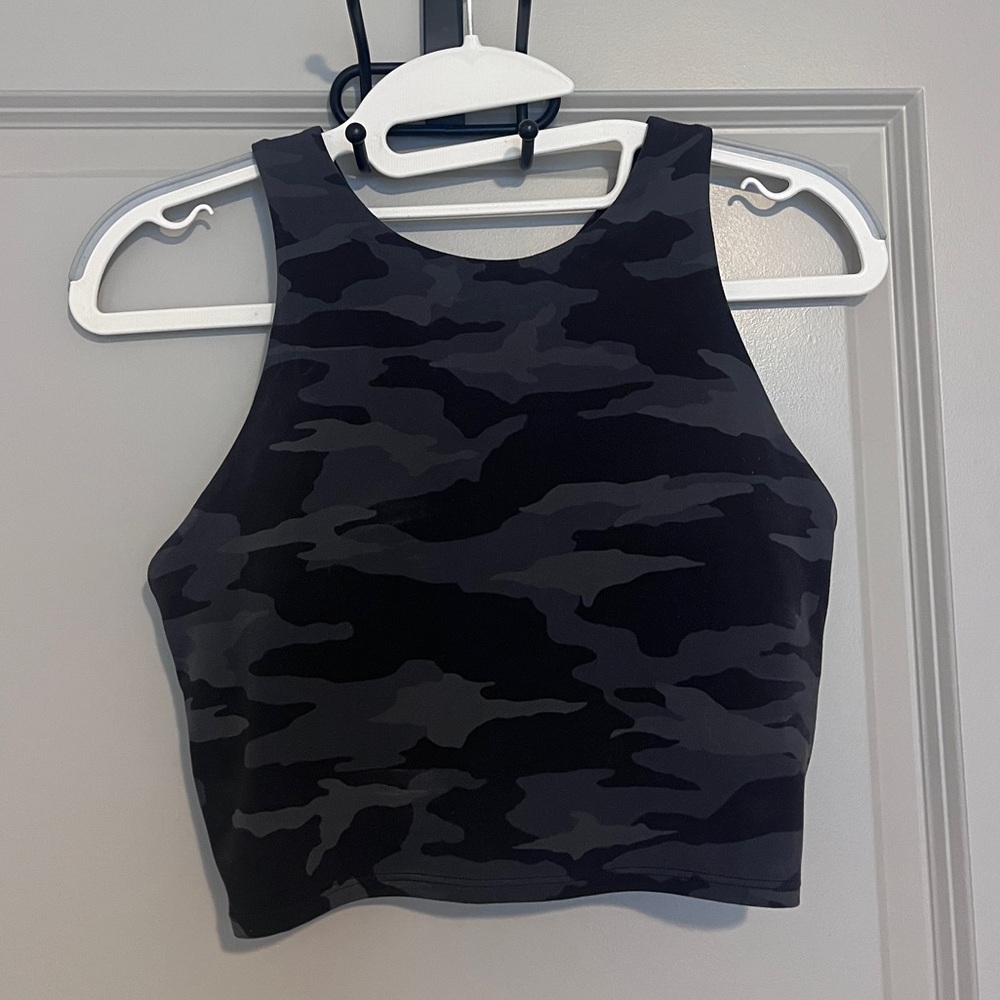 Athleta Black and Gray Camo Tank Top